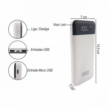 CARREGADOR PORTÁTIL 10000MAH LUCKY LU-528