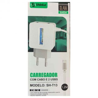 CARREGADOR SHINKA V8 SH-T13 3.4A