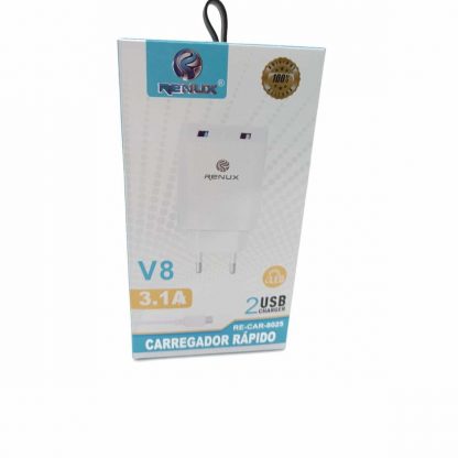 CARREGADOR 3.1A CAR-8025 USB V8 - RENUX