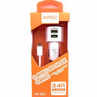 CARREGADOR VEICULAR KAIDI 3.4A KD-303S