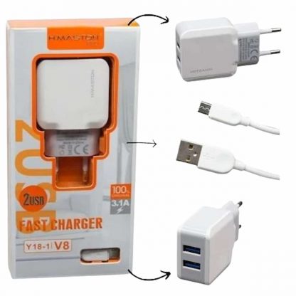 CARREGADOR USB V8 H'MASTON 3.1A